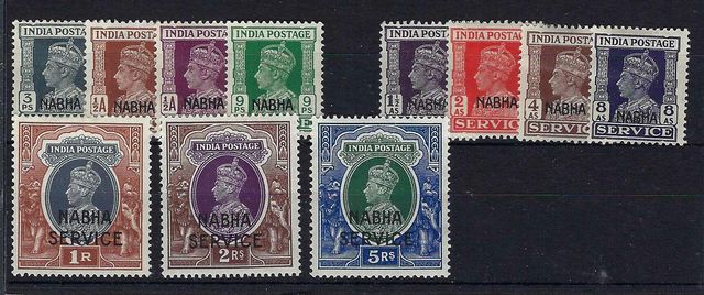 Image of Indian Convention States ~ Nabha SG O55/68 LMM British Commonwealth Stamp